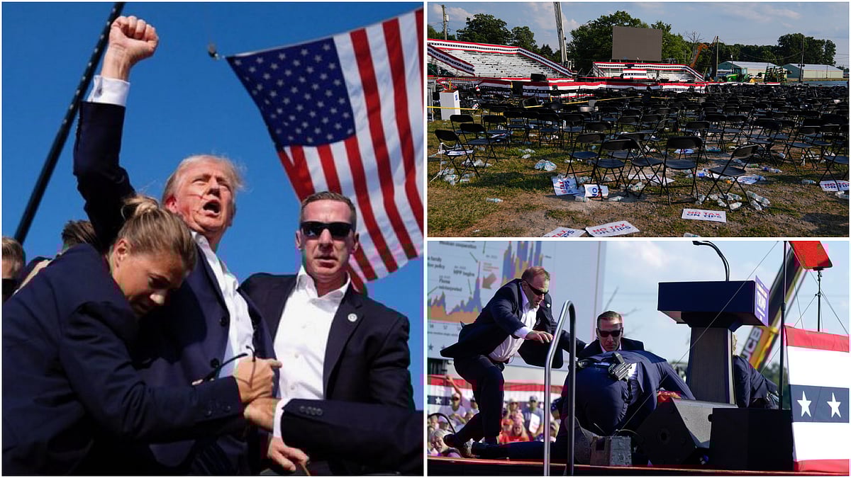 Donald Trump Injured After Assasination Attempt; Gunman And 1 Dead - | Photo: AP